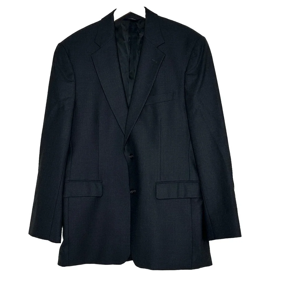 Brooks Brothers 346 Blazer 39R Charcoal Gray Wool Stretch Two Button Sport Coat
